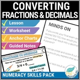 Converting Decimals to Fractions & Decimals to Fractions W