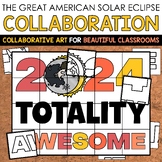 $1 SALE Solar Eclipse 2024 Collaborative Coloring Poster T