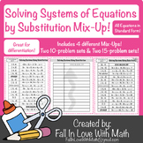 $1 Sale Solving Systems of Equations by Substitution Mix-U