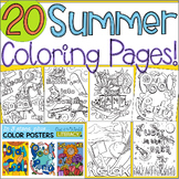 Summer Coloring Pages with BONUS Color Posters!