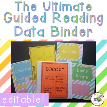 Preview of Guided Reading Organization and Data Binder - EDITABLE