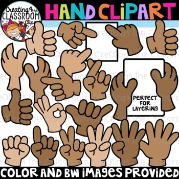 Preview of Hand Clipart {Counting Fingers Clipart}