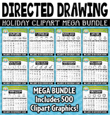 Holiday Directed Drawing Images Clipart Mega Bundle {Zip-A