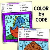 Free Dinosaur Activities: Math Color by Teen Number & Colo