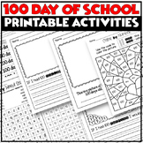 100th Day of School Differentiated Worksheets Math and Writing