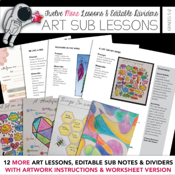 Preview of Mindfulness in Art, Social & Emotional Prompts: 12 Sub Lessons 2