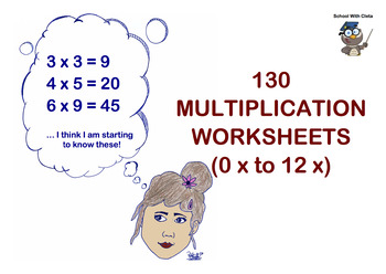 Preview of BUNDLE: (0x to 12 x) Twelve Multiplication / Times Tables Worksheets / Booklet