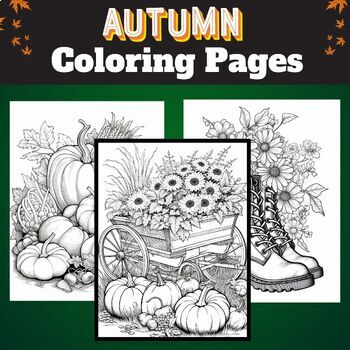 Preview of Fall Coloring Pages/Autumn Coloring Pages for Adults | October Coloring Sheets