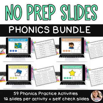 Preview of No Prep Phonics Slides Spelling Activities BUNDLE