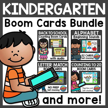Preview of Boom Cards Kindergarten Math and Literacy Distance Learning