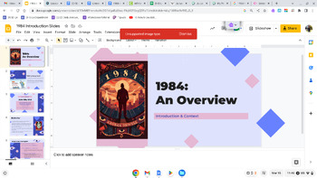 Preview of "1984" Google Slides Introduction