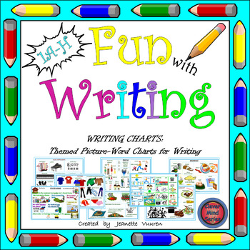 Preview of (1A-H) FUN with WRITING: BUNDLE: THEMED PICTURE-WORD CHARTS