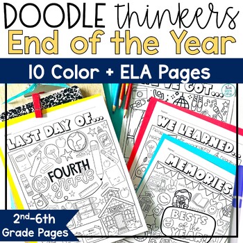 Preview of Last Day Week of School Coloring Pages Sheets End of Year Reflections Activities