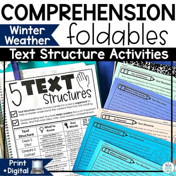 Preview of Text Structure Worksheets Anchor Charts Passages Practice 3rd 4th 5th Grade 