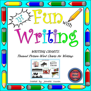 Preview of (1H) FUN with WRITING: THEMED PICTURE-WORD CHARTS: MUSIC INSTRUMENTS
