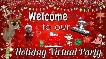 Preview of (1st/2nd/3rd grade) Holiday/Christmas Virtual Party! Zoom and Google platforms 
