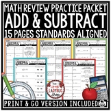 3rd Grade Addition and Subtraction Math Review Practice Wo