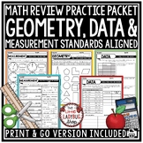 3rd Grade Math Measurement Geometry Data Review Practice W