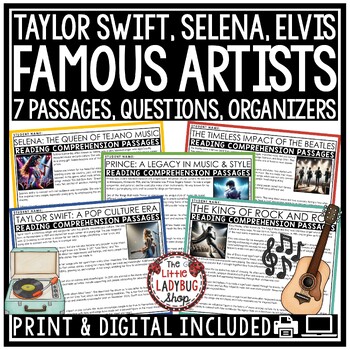 Famous Musicians Pop Artists Reading Comprehension Passages and Questions