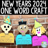 New Years 2024 ONE Word Resolutions Craft and Writing Activity