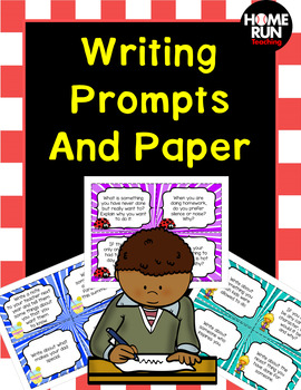 Monthly Writing Prompts and Paper by Home Run Teaching | TPT