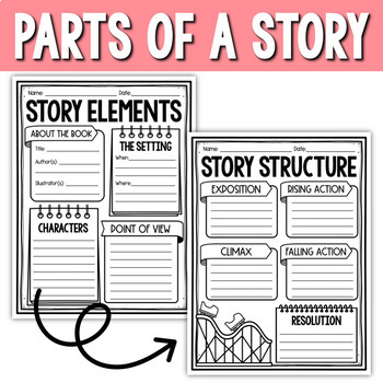 Story Elements and Story Structure Graphic Organizer Worksheets | TpT