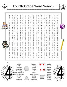 2 puzzles fourth grade word search plus language arts word search