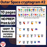 #2 SPACE cryptogram Worksheets: OT 10 pgs  w/ UPPER & LOWE