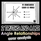 "2 Truths and a Lie" Angle Relationships Math Error Analys