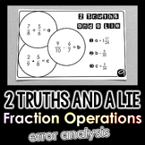 "2 Truths and a Lie" Fraction Operations Review Math Error