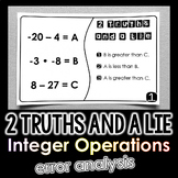 "2 Truths and a Lie" Integer Operations Review Math Error 