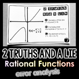 "2 Truths and a Lie" Key Features of Rational Functions Er