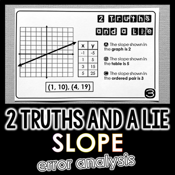 Preview of "2 Truths and a Lie" Slope Math Error Analysis Activity