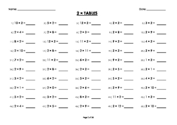2 X Table Worksheet Snappy Maths