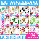 EDITABLE Mystery Picture Worksheets Templates FUN THEME BUNDLE 2