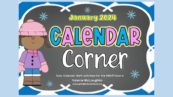 Preview of **2024 REVISIONS** Daily SmartBoard CALENDAR CORNER for JANUARY