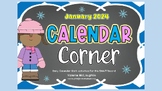 **2024 REVISIONS** Daily SmartBoard CALENDAR CORNER for JANUARY