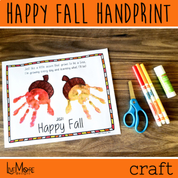 Preview of *2024* Happy Fall Handprint and Poem Printable Craft - Art