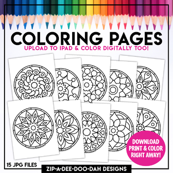 Preview of Printable Mandala Coloring Pages {Zip-A-Dee-Doo-Dah Designs}