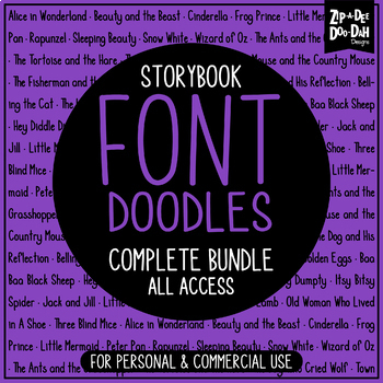 Preview of Storybook Doodle Fonts Complete Bundle {Zip-A-Dee-Doo-Dah Designs}