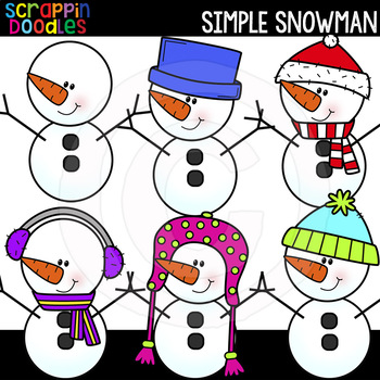 Simple Snowman Clipart {Scrappin Doodles} by Scrappin Doodles | TpT