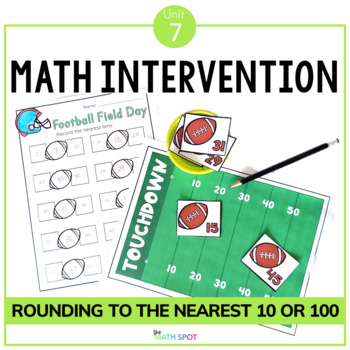 Preview of Rounding to the Nearest 10 or 100 on a Number Line | Math Intervention Unit