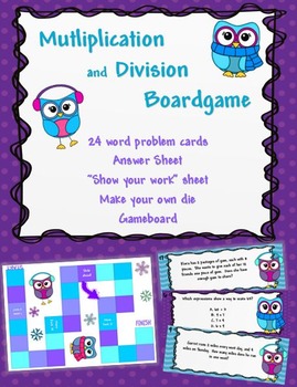 Preview of Multiplication and Division Winter Owl Game