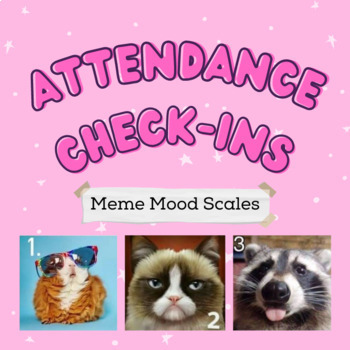 Preview of ☆ 25 Attendance Check-Ins ☆ Meme Mood Scales