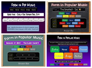 Preview of *25% OFF ** Identify Form in Pop Music MEGAPACK + BONUS Resource (8 lessons!)