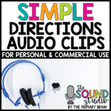 Simple Directions Audio Clips - Sound Files for Digital Resources