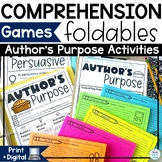 Author's Purpose Activity Worksheet Anchor Chart Graphic O