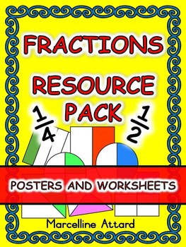 Preview of SIMPLE FRACTIONS WORKSHEETS MATH FIRST GRADE 1 NO PREP PRINTABLE ACTIVITY