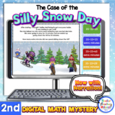 *2nd Grade Narrated Digital Silly Snow Day Math Mystery Di