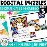 Decimals All Operations Digital Puzzles {5.NBT.7} 5th Grad